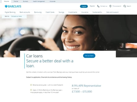 Barclays homepage
