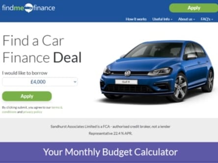 Find Me Car Finance homepage