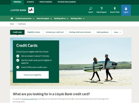 Lloyds Bank homepage