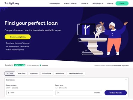 Totally Money homepage