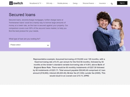 uSwitch homepage