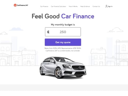 Car Finance 247 homepage
