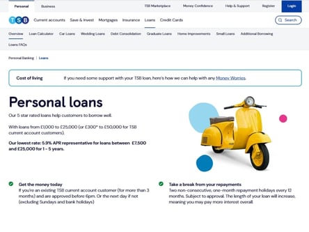 TSB Bank homepage