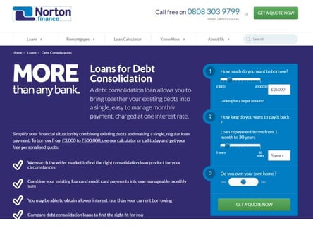Norton Finance homepage