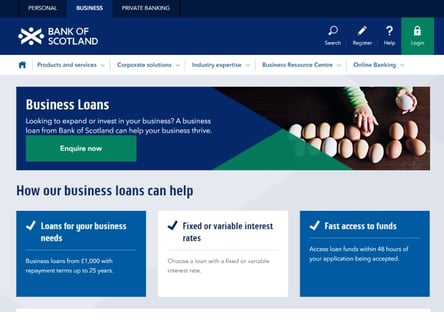 Bank of Scotland homepage