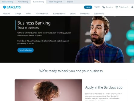 Barclays homepage