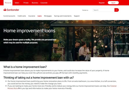 Santander homepage