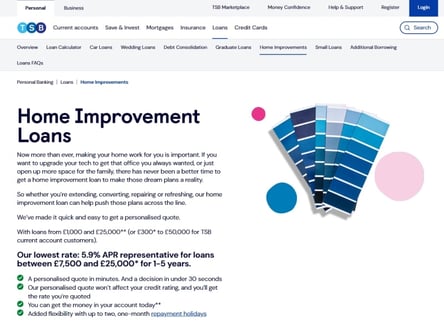 TSB Bank homepage