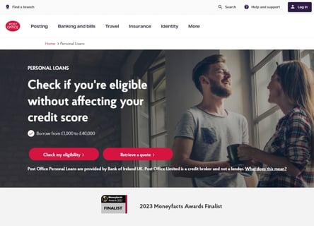 Post Office homepage