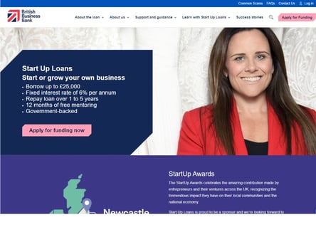 Start Up Loans homepage