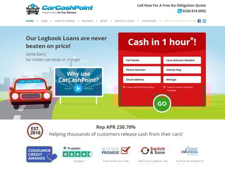 Car Cash Point homepage