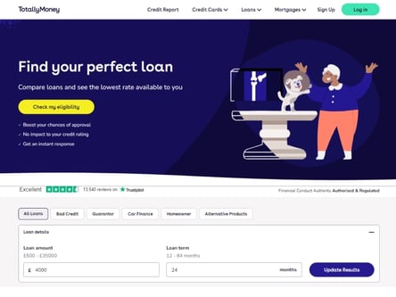 TotallyMoney homepage