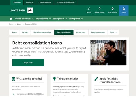 Lloyds Bank homepage