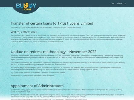 Buddy Loans homepage