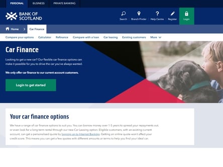 Bank of Scotland homepage