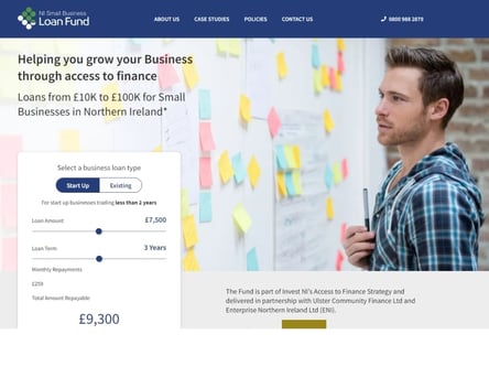 NI Small Business Loan homepage