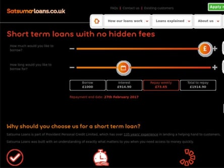 Satsuma Loans homepage