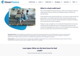 Ocean Finance Bad credit loan