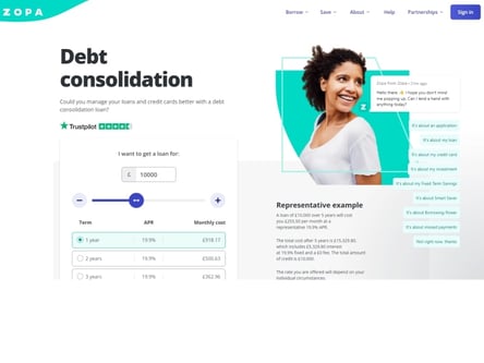 Zopa homepage